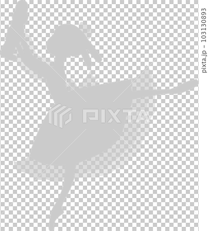 クラシックバレエくるみ割り人形のクララを踊るバレリーナの淡いグレーのシルエット 103130893