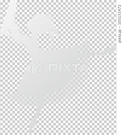 クラシックバレエくるみ割り人形のクララを踊るバレリーナの淡いグレーのシルエット 103131472