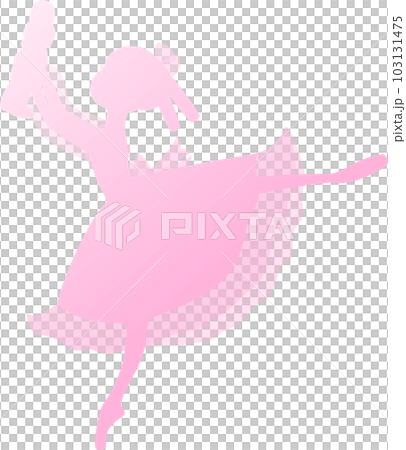 クラシックバレエくるみ割り人形のクララを踊るバレリーナのピンクのシルエット クラシックバレエくるみ割り人形のクララを踊るバレリーナのピンクのシルエット 103131475