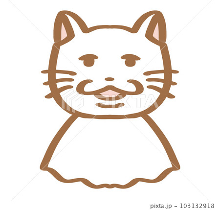 ゆるゆるねこてるてる坊主白 103132918