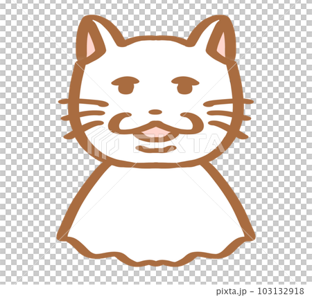 ゆるゆるねこてるてる坊主白 103132918