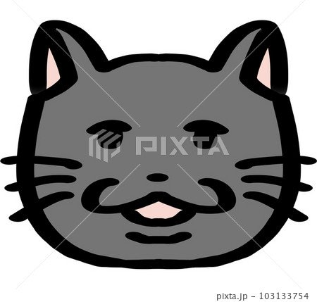 ゆるゆるねこ顔黒 103133754