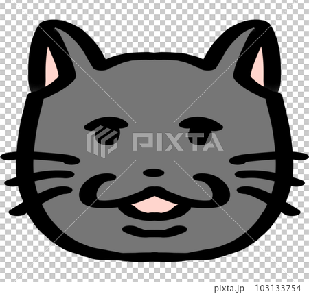 ゆるゆるねこ顔黒 103133754