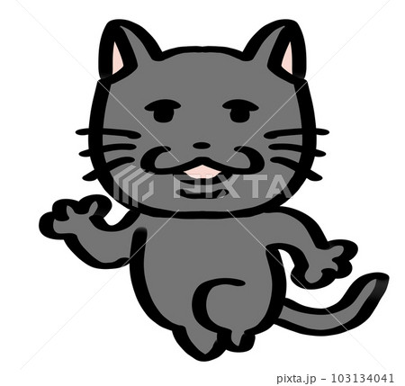 ゆるゆるねこ走る左黒 103134041