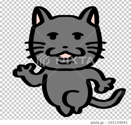 ゆるゆるねこ走る左黒 103134041