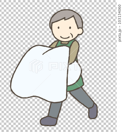 布団を運ぶ男性のイラスト 103134060