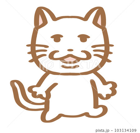 ゆるゆるねこ歩く右白 103134109