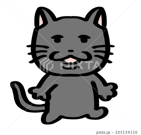 ゆるゆるねこ歩く右黒 103134110