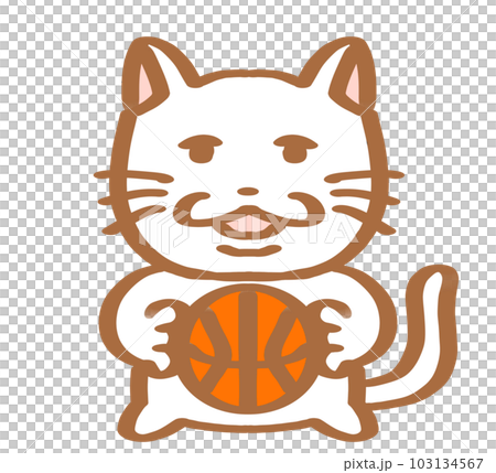 ゆるゆるねこバスケ白 ゆるゆるねこバスケ白 103134567