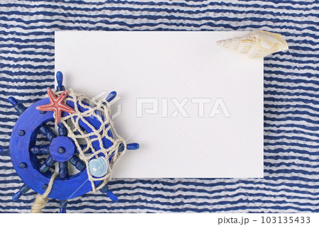Wave background and sea directing card mock-up 103135433