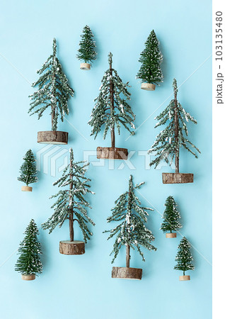 Mini Christmas trees layout. Mini Christmas trees layout. 103135480
