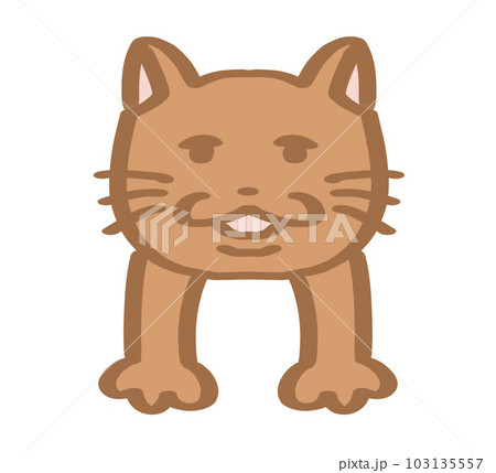 ゆるゆるねこ垂れ下がる茶 103135557