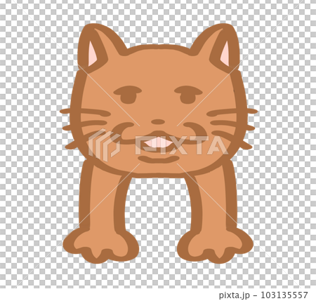ゆるゆるねこ垂れ下がる茶 103135557