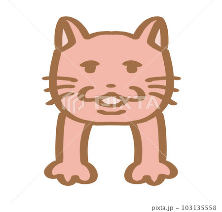 ゆるゆるねこ垂れ下がるピンク 103135558