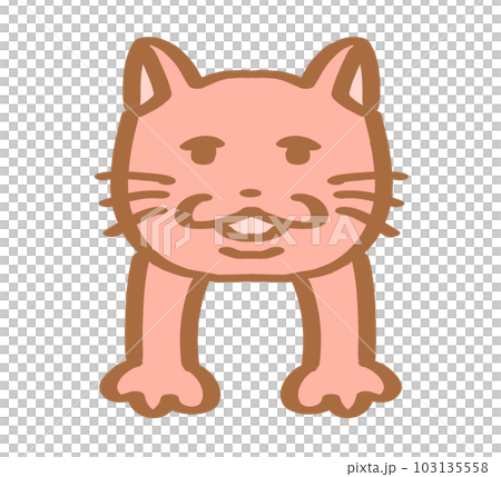ゆるゆるねこ垂れ下がるピンク 103135558