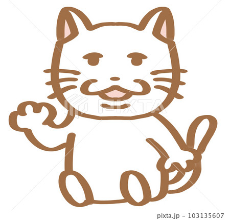 ゆるゆるねこ座る白 103135607