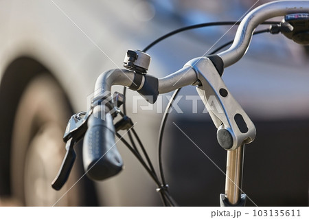 Bicycle closeup detail in a city Bicycle closeup detail in a city 103135611