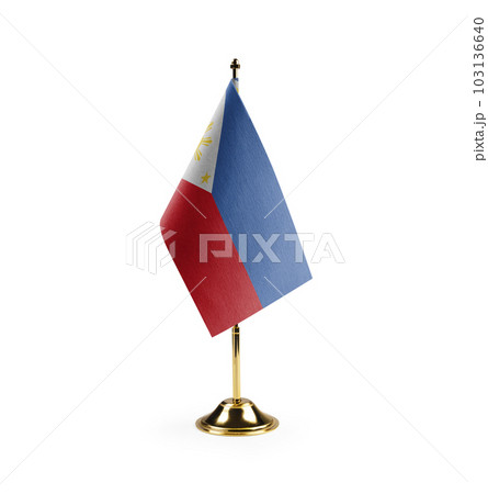 Small national flag of the Philippines on a white background 103136640