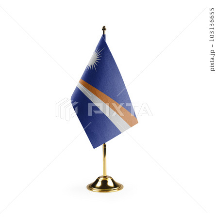 Small national flag of the Marshall on a white background 103136655
