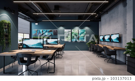 Empty Interior Of Modern Design Office Empty Interior Of Modern Design Office 103137013