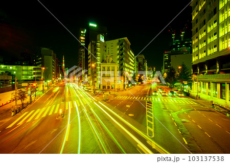 東京夜景　幹線道路 103137538
