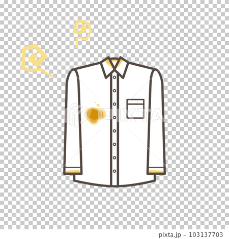 Image of yellowing stains on clothes Simple line drawing illustration material 103137703