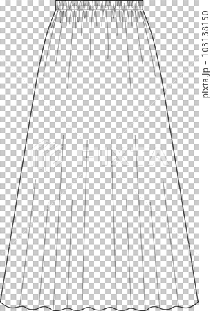 Gathered flared skirt hanger illustration 103138150