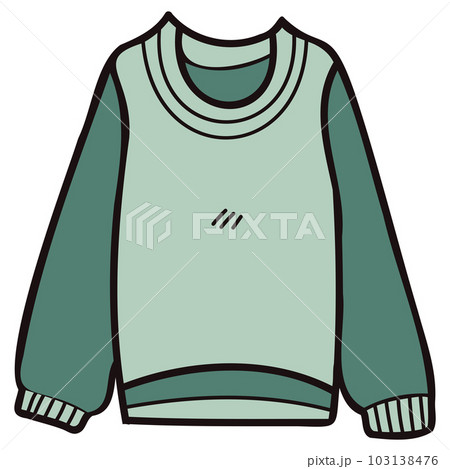 Hand Drawn cute sweater for women in doodle style 103138476