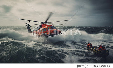 Helicopter rescue at sea 103139643