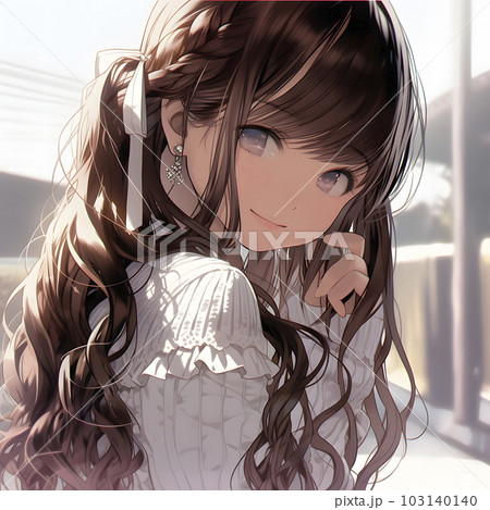 フリルのついた服を着たアイドル風美少女「AI生成画像」 103140140