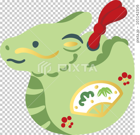 年賀2024　干支　辰　龍　土鈴　辰年　たつ年　かわいい　正月　年賀状素材　シンプル　イラスト素材 103142856