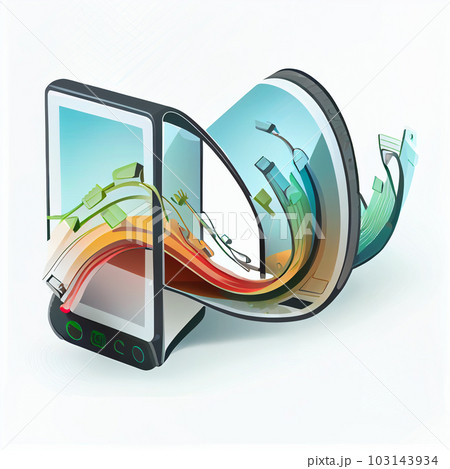 Modern flex screen icon. Flat illustration of modern flex screen icon for web design 103143934