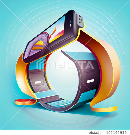 Modern flex screen icon. Flat illustration of modern flex screen icon for web design Modern flex screen icon. Flat illustration of modern flex screen icon for web design 103143936