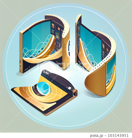 Modern flex screen icon. Flat illustration of modern flex screen icon for web design 103143951
