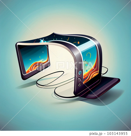 Modern flex screen icon. Flat illustration of modern flex screen icon for web design Modern flex screen icon. Flat illustration of modern flex screen icon for web design 103143955