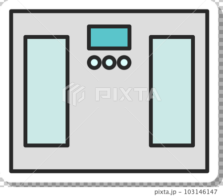 貼紙風格日用品插畫體重秤 103146147