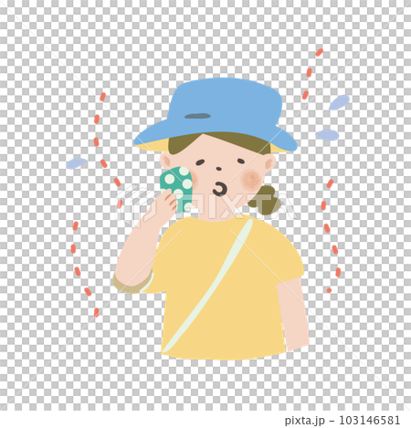 汗を拭く人 熱中症 汗を拭く人 熱中症 103146581