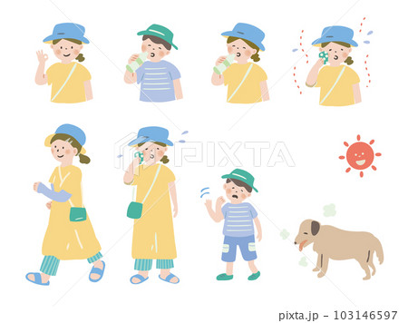 熱中症対策・暑がる人 熱中症対策・暑がる人 103146597