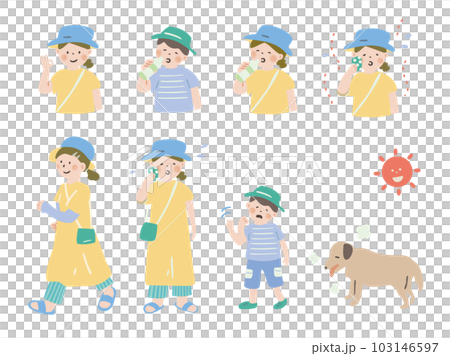 熱中症対策・暑がる人 熱中症対策・暑がる人 103146597