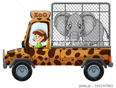 Zoo staff deliver animal to the zoo Zoo staff deliver animal to the zoo 103147861