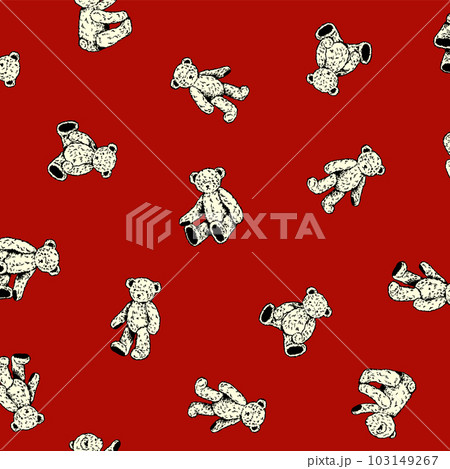 シンプルで可愛いクマの連続する平送り総柄, 103149267