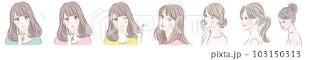 女性のイラスト素材セット 103150313
