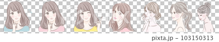 女性のイラスト素材セット 103150313