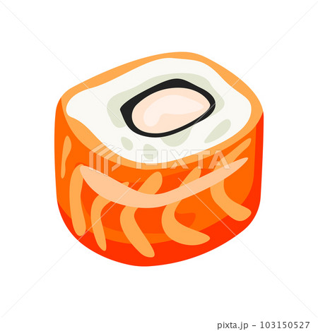 Uramaki philadelphia illustration in color cartoon style. Editable vector graphic design. Uramaki philadelphia illustration in color cartoon style. Editable vector graphic design. 103150527