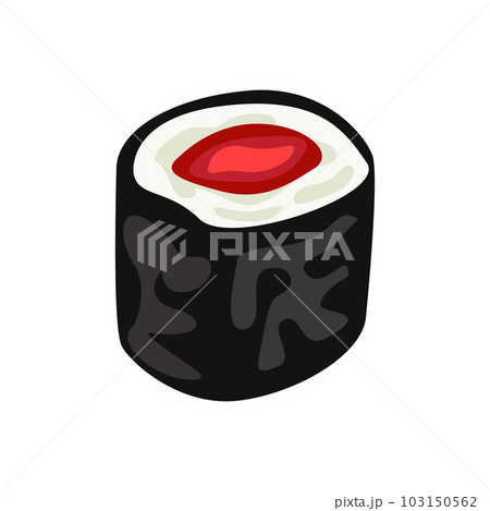 Hosomaki with tuna illustration in color cartoon style. Editable vector graphic design. 103150562