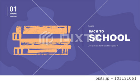 A stack of books. Abstract, vector illustrations. Back to School. Elements and objects on school themes, simple background for poster and banner. School backgrounds.	 103151061