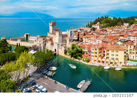 Scaligero Castle aerial view, Sirmione 103151107
