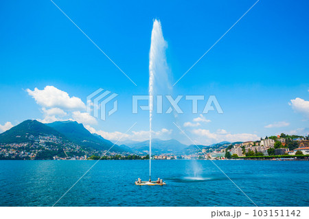 Lugano lake and city, Switzerland 103151142