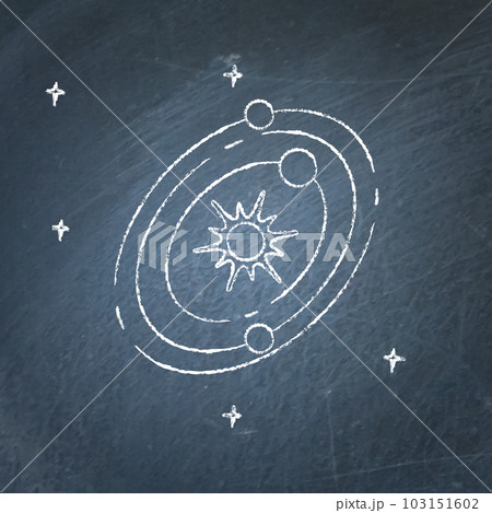 Solar system icon on chalkboard Solar system icon on chalkboard 103151602