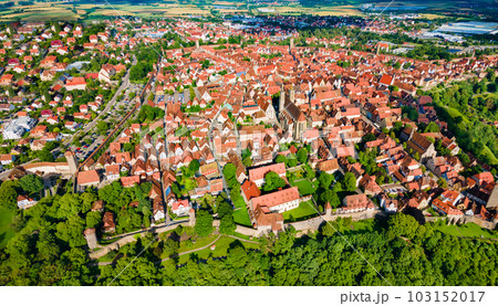 Rothenburg ob der Tauber aerial view Rothenburg ob der Tauber aerial view 103152017